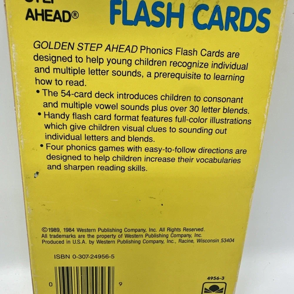Golden Step Ahead Preschool Activity Cards Phonics‎ 1989 Vintage